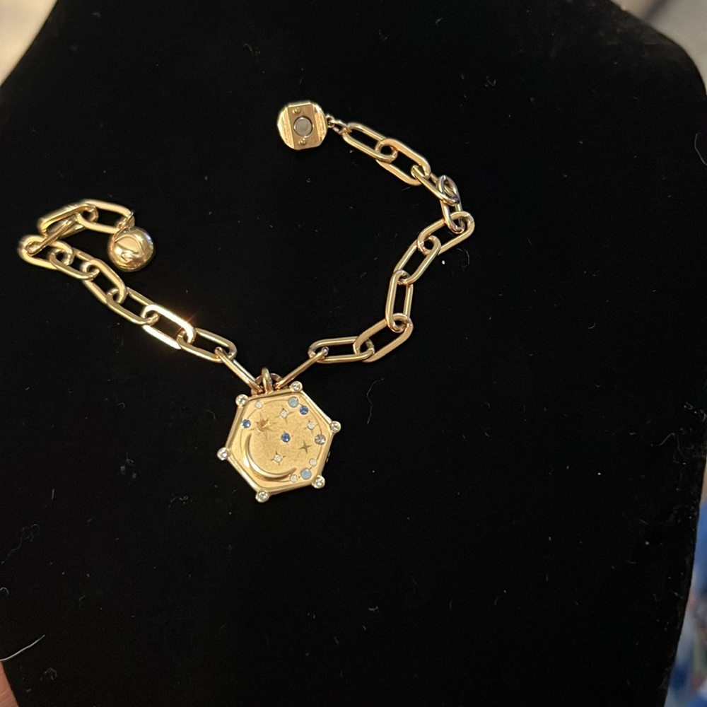 Authentic Swarovski sun moon stars charm link magnetic closure bracelet - Picture 2 of 5